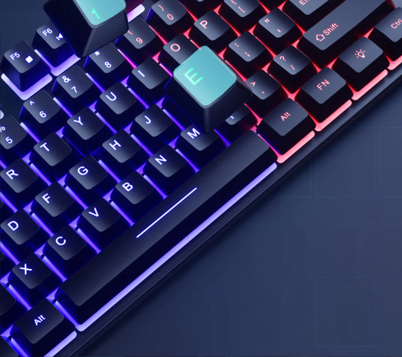 Kit 4 em 1 para Gamers: Teclado com Fio, Mouse, Headset e Mousepad, todos com Iluminação RGB