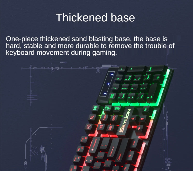 Kit 4 em 1 para Gamers: Teclado com Fio, Mouse, Headset e Mousepad, todos com Iluminação RGB