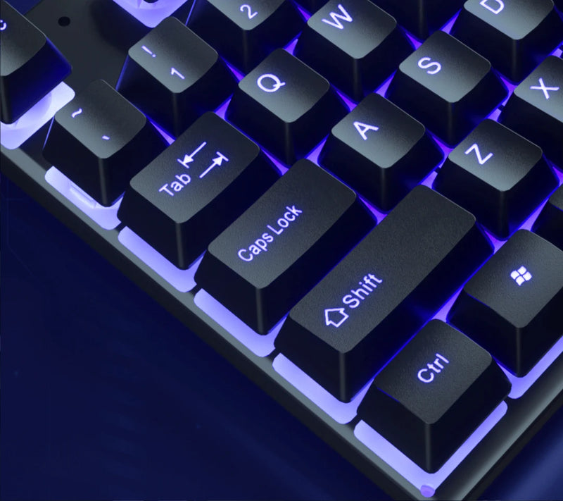 Kit 4 em 1 para Gamers: Teclado com Fio, Mouse, Headset e Mousepad, todos com Iluminação RGB