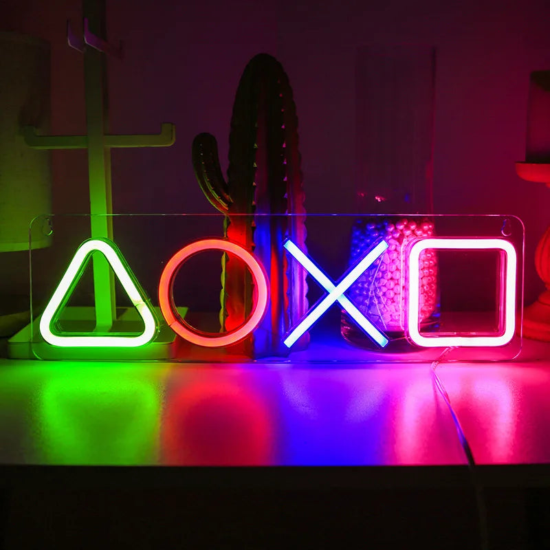 Luminária LED Personalizada Neon Game Icon para Parede