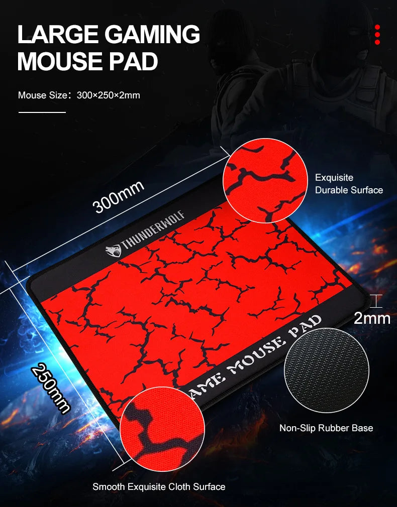 Conjunto Oulylan T-WOLF 4 em 1: Teclado, Mouse, Headset, Mouse Pad – Acessórios para Computador com Iluminação