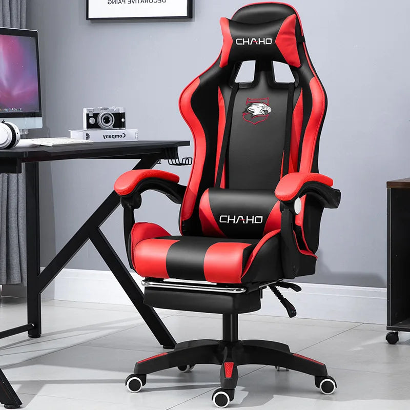 Cadeira Gamer Verde 2024, Couro PU, Giratória com Elevação, Ideal para Escritório e Quarto.