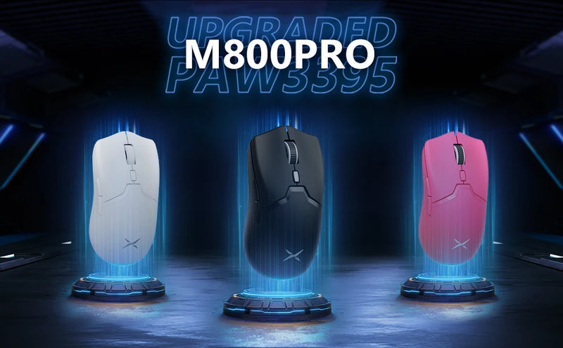 Mouse Gamer Sem Fio Delux M800 PRO PAW3395: Conexão Tri-Mode (Bluetooth e Wireless), 26.000 DPI