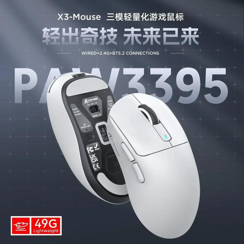 Mouse Attack Shark X3Pro/X3/R1: Com Fio 8KHz, Bluetooth, e Sensor