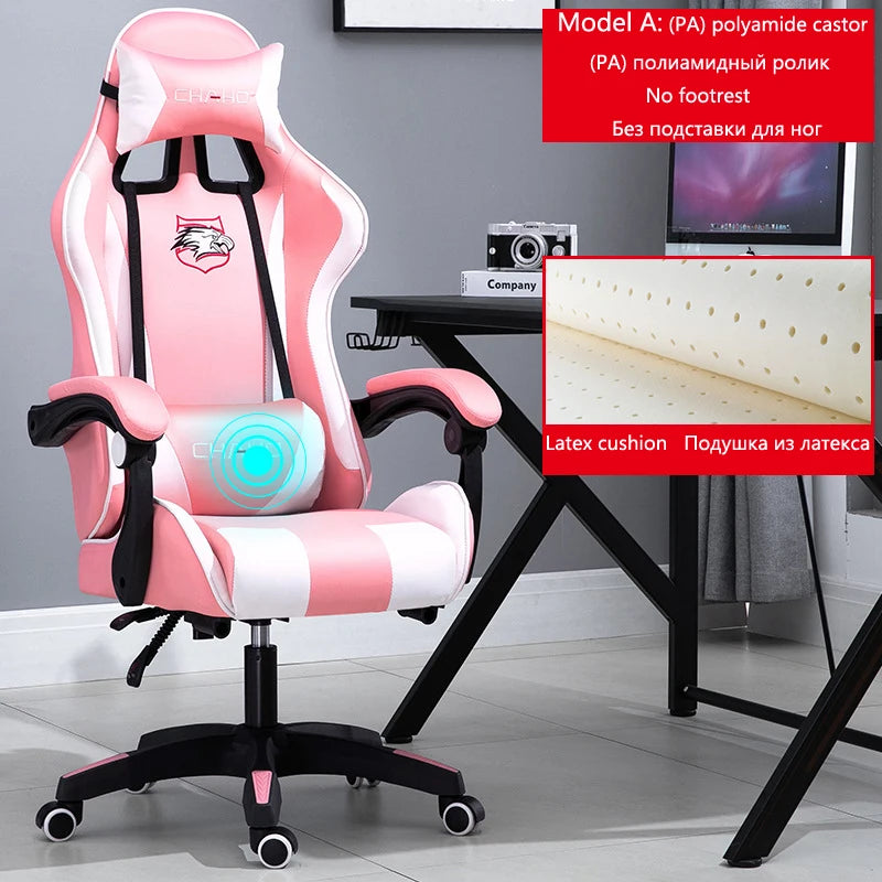 Cadeira Gamer Verde 2024, Couro PU, Giratória com Elevação, Ideal para Escritório e Quarto.