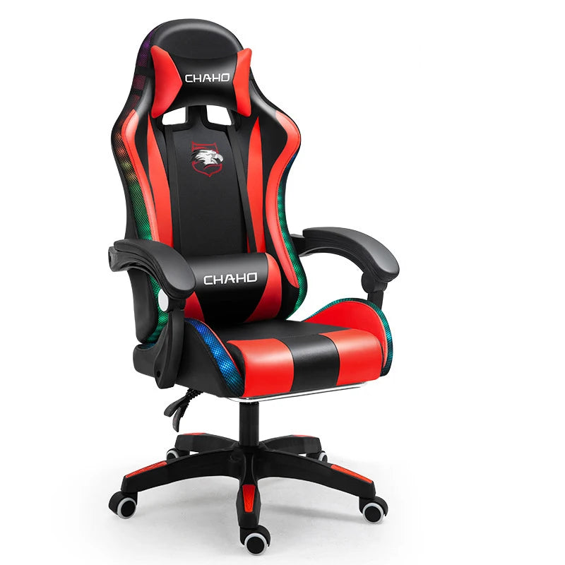 Cadeira Gamer Verde 2024, Couro PU, Giratória com Elevação, Ideal para Escritório e Quarto.