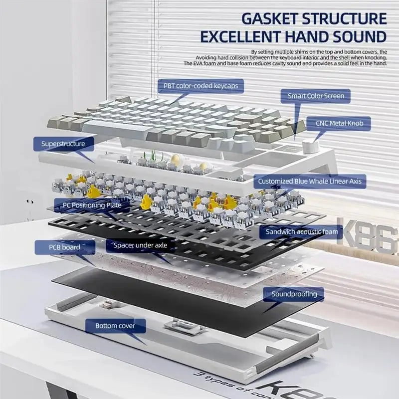 K86 Teclado Mecânico Sem Fio