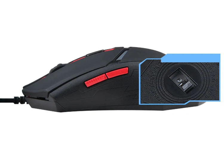 Mouse Gamer com Fio USB Recarregável Silencioso com Iluminação RGB