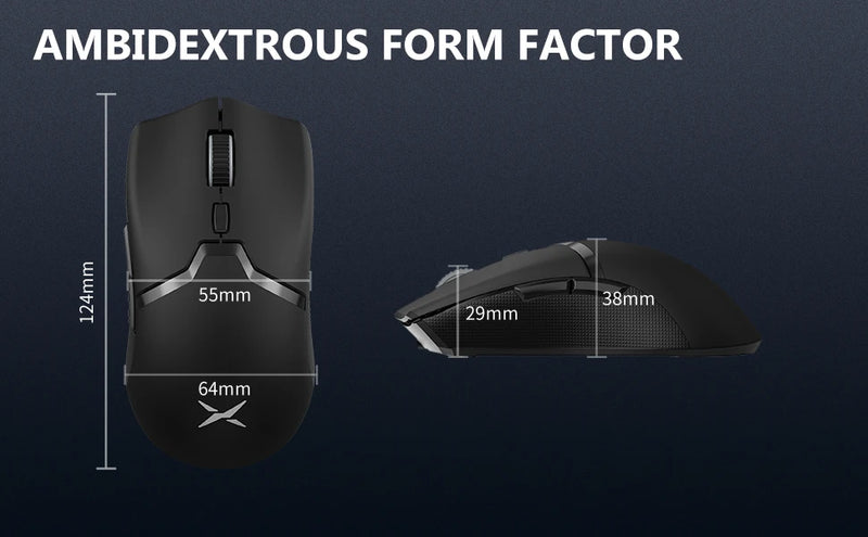 Mouse Gamer Sem Fio Delux M800 PRO PAW3395: Conexão Tri-Mode (Bluetooth e Wireless), 26.000 DPI