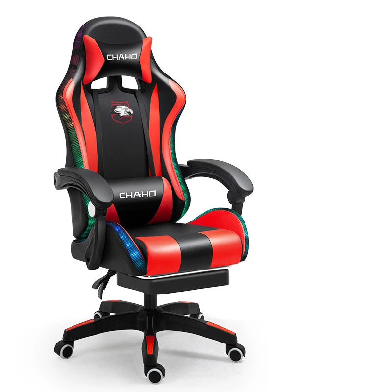 Cadeira Gamer Verde 2024, Couro PU, Giratória com Elevação, Ideal para Escritório e Quarto.