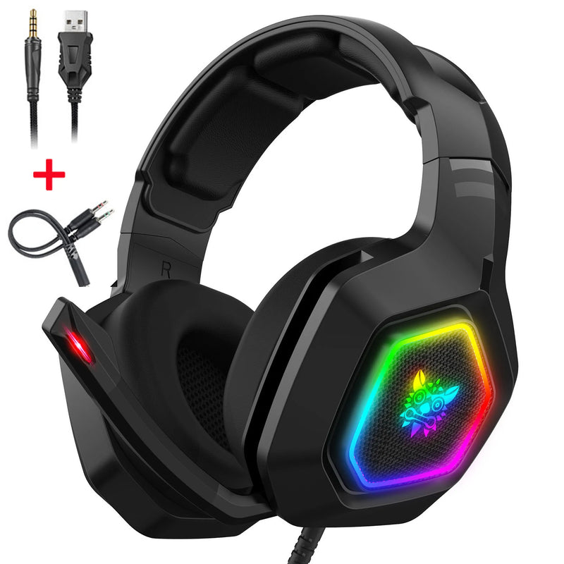 ONIKUMA K10 Headset Gamer Profissional Som Surround RGB Microfone 3.5MM com Fio para CS
, PC, XBOX, PS4.