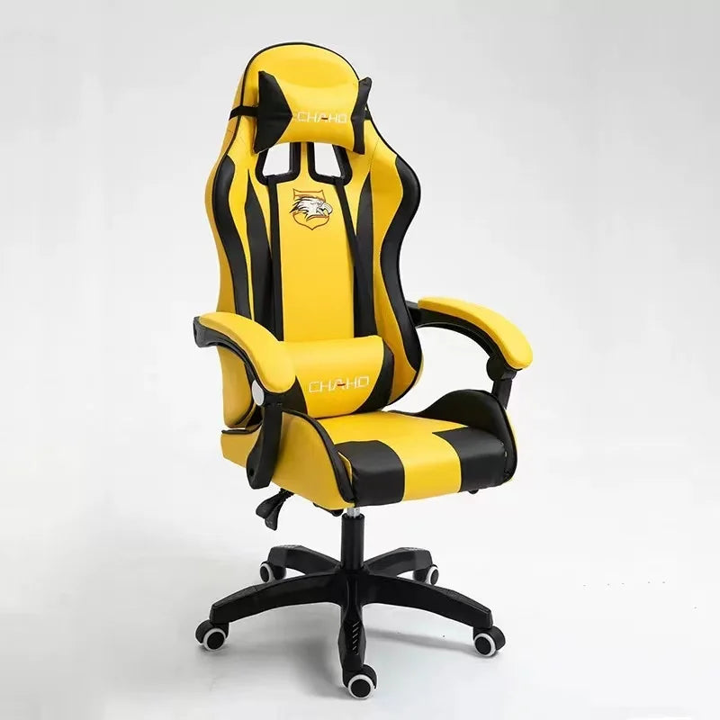 Cadeira Gamer Verde 2024, Couro PU, Giratória com Elevação, Ideal para Escritório e Quarto.