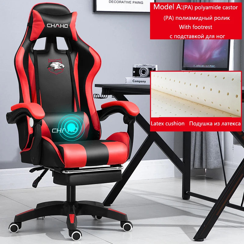 Cadeira Gamer Verde 2024, Couro PU, Giratória com Elevação, Ideal para Escritório e Quarto.