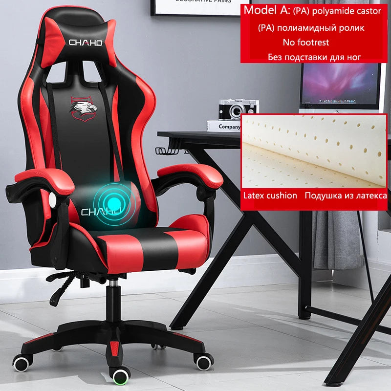 Cadeira Gamer Verde 2024, Couro PU, Giratória com Elevação, Ideal para Escritório e Quarto.