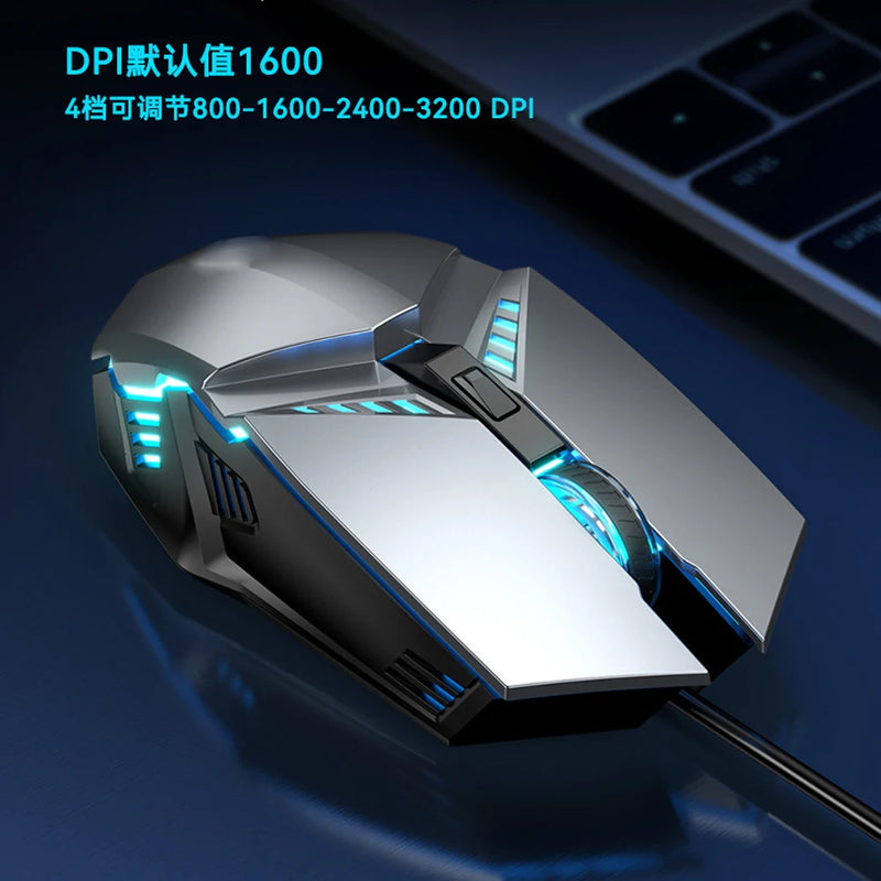 Mouse Ergonômico L7 USB com Fio para Jogos